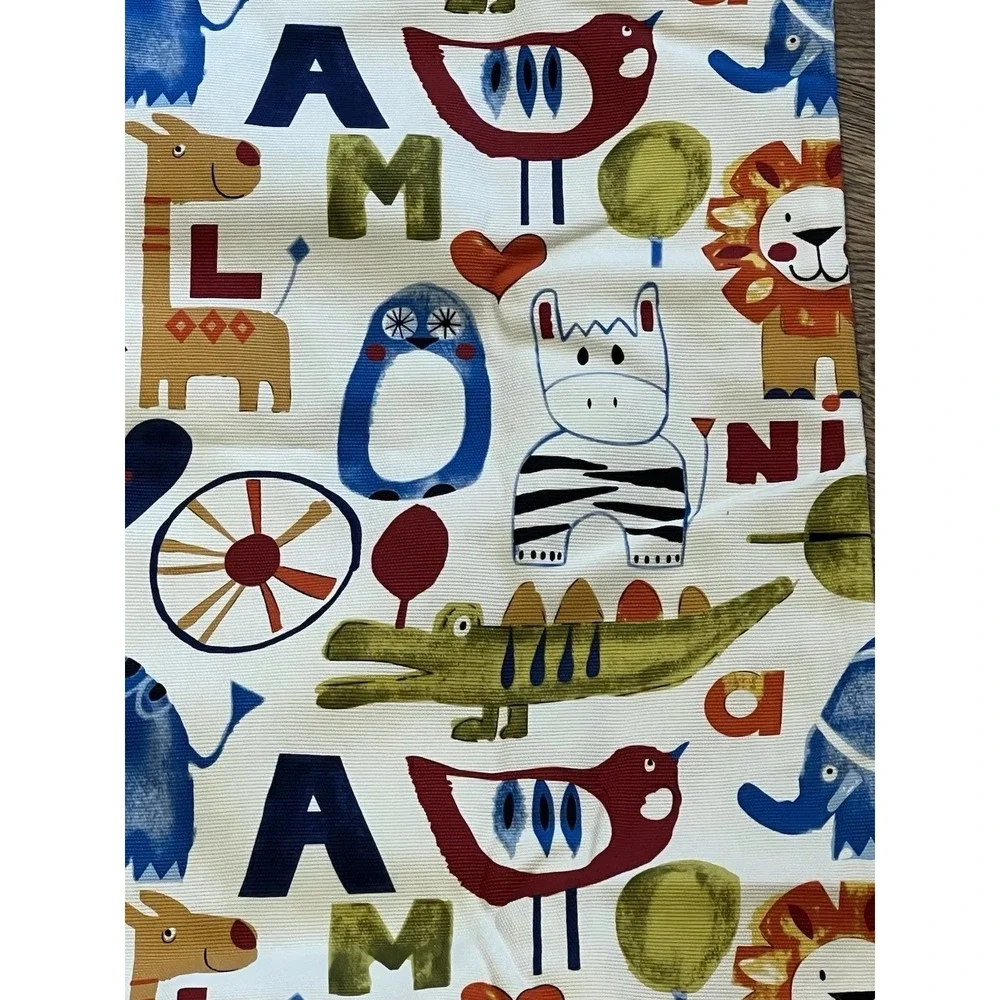 Safari Animal Alphabet Cotton Throw Cushion Cover Nursery Decor 18x18 MultiColor